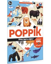 Set de jocuri Poppik - Animalele din întreaga lume, poster cu stickere -1