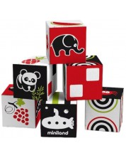 Set de jucării Miniland - Primele percepții, 6 piese cuburi moi -1