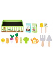 Set de joc Tooky Toy - Set de grădină din lemn, 14 piese -1