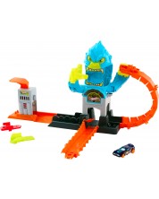 Set de joacă Hot Wheels City - Gorila la atac, cu o căruță, 1:64