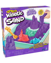 Set de joacă Kinetic Sand - Căsuță de nisip cu accesorii și nisip kinetic mov -1