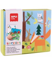 Joc cu stickere si forme geometrice Apli Kids - Padure -1
