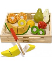 Set de joaca Melissa & Doug - Fructe din lemn de taiat