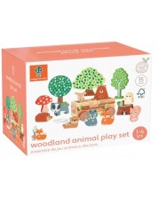 Set de joacă Orange Tree Toys - Animale din pădure cu cărucior -1