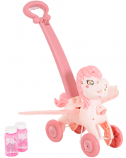 Jucărie cu bule de săpun Moni Toys - Ponei, Pink Wings -1