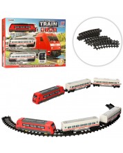 Raya Toys - Trenuleț cu baterii Express cu șine, roșu