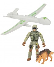 Set de joacă  Toi Toys Alfafox - Soldat cu un câine și un avion -1