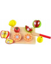 Set de joc Acool Toy - Tăietori de fructe din lemn, 6 bucăți -1