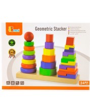 Set de jocuri Viga - Piramide geometrice din lemn