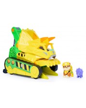 Set de joacă Spin Master Paw Patrol – The Dino Movie, buldozer Chomp & Rescue, cu Rubble și un dinozaur