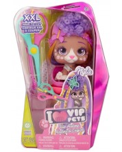 Set de joaca  IMC Toys Vip Pets - Cățeluș la modă cu păr lung pentru coafuri cu accesorii, Neela