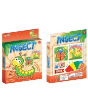 Set de joc Color Day - Colorare cu mozaic, Gândac și fluture