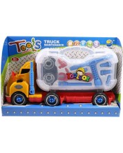 Set joc Raya Toys - Camion cu unelte, portocaliu