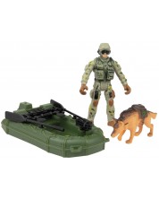 Set de joacă  Toi Toys Alfafox - Soldat cu câine și barcă