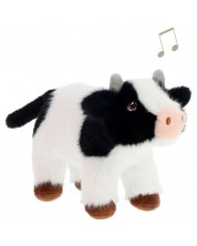 Jucărie de pluș interactivă Keel Toys Keeleco – vacă alb-negru cu sunet, 15 cm - imagine 1