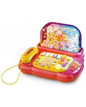 Jucărie interactivă Raya Toys – Telefon-pian multifuncțional, roșu - imagine 1