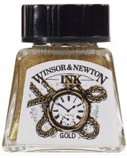 Cerneală de caligrafie Winsor & Newton - Auriu, 14 ml