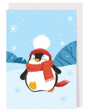 Felicitare - pinguin de Crăciun -1