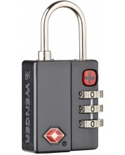 Lacăt cu cod din trei cifre Wenger - Dialog Lock TSA, negru -1
