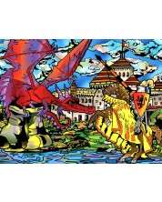 Tablou de colorat ColorVelvet - Dragon, 47 x 35 cm