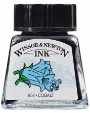 Cerneală de caligrafie Winsor & Newton - Albastru cobalt, 14 ml