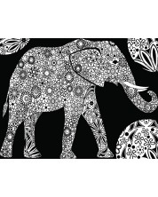 Tablou de colorat ColorVelvet - Elefant, 47 x 35 cm