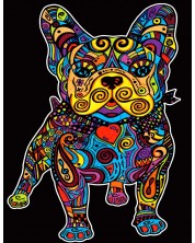 Tablou de colorat ColorVelvet - Bulldog francez, 29,7 x 21 cm