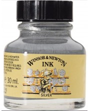Cerneală de caligrafie Winsor & Newton - Argintiu, 30 ml