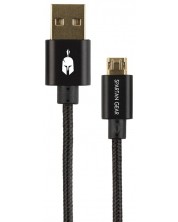 Cablu Spartan Gear - USB-microUSB, 3 m, negru -1