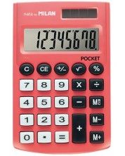 Calculator Milan - Pocket, 8 cifre, rosu