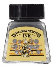 Cerneală de caligrafie Winsor & Newton - Argintiu, 14 ml -1