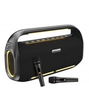 Boxă karaoke HiFuture - MusicBox300, 2 microfoane, IPX4, negru - imagine 1