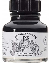 Cerneală de caligrafie Winsor & Newton - Negru indian, 30 ml