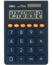 Calculator Deli - EM130, de buzunar, 12 dgt, albastru închis -1