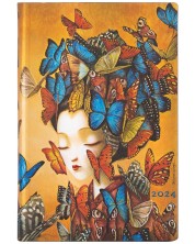 Calendar-agenda Paperblanks Madame Butterfly - Orizontal, 88 pagini, 2024