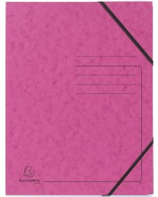 Mapa din carton Exacompta - cu elastic, roz -1