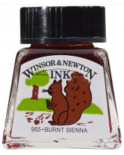 Cerneală de caligrafie Winsor & Newton - Siena arsă, 14 ml -1