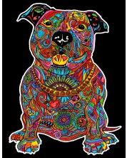 Tablou de colorat ColorVelvet - Pitbull, 29,7 x 21 cm