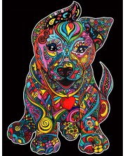Tablou de colorat ColorVelvet - Câine, 29,7 x 21 cm -1