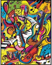 Tablou de colorat ColorVelvet - Muzică, 47 x 35 cm