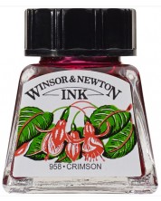 Cerneală de caligrafie Winsor & Newton - Roșu purpuriu, 14 ml