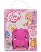 Pușculiță  Boti Pocket Money Piggies - Roz, cu accesorii -1