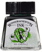 Cerneală de caligrafie Winsor & Newton - Verde smarald, 14 ml -1