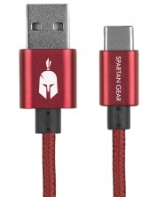Cablu Spartan Gear – Type C USB 2.0, 2m, rosu -1