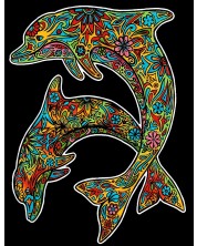 Tablou de colorat ColorVelvet - Delfini, 29,7 x 21 cm -1