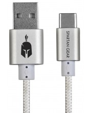 Cablu Spartan Gear – Type C USB 2.0, 2m, alb -1