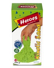 Nisip kinetic in cutie Heroes - Culoare verde, 1000g -1