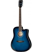 Chitară acustică Harley Benton - D-120CE TB, albastră -1