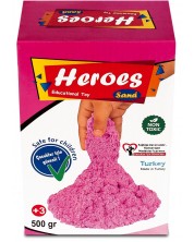 Nisip kinetic in cutie Heroes - Culoare roz, 500g -1