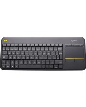 Tastatură Logitech - K400 Plus Touch, wireless, neagra -1